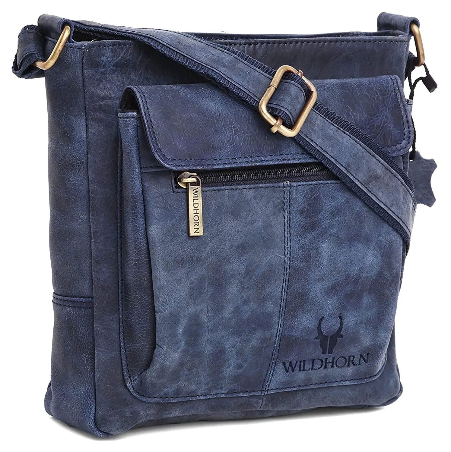 WILDHORN Leather Sling Messenger Bag for Men. DIMENTION : L-8 inch W-3 inch H-9 inch