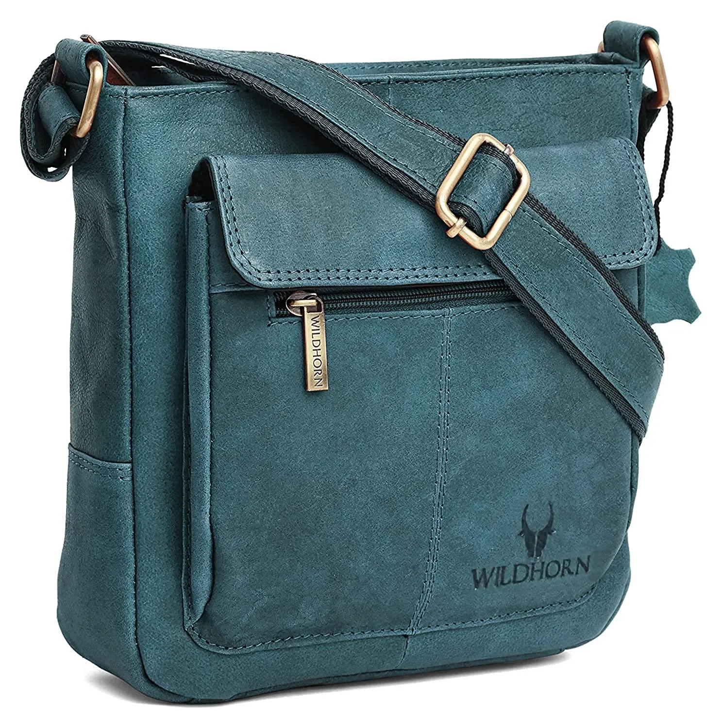 WILDHORN Leather Sling Messenger Bag for Men. DIMENTION : L-8 inch W-3 inch H-9 inch