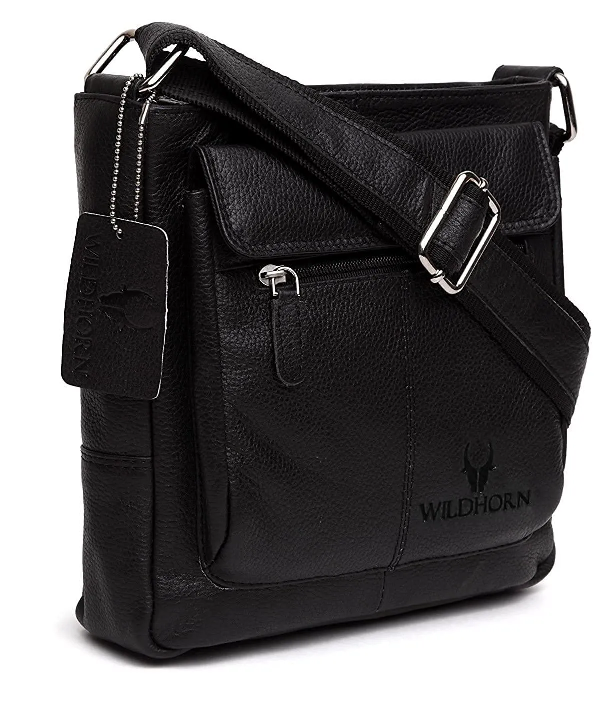 WILDHORN Leather Sling Messenger Bag for Men. DIMENTION : L-8 inch W-3 inch H-9 inch