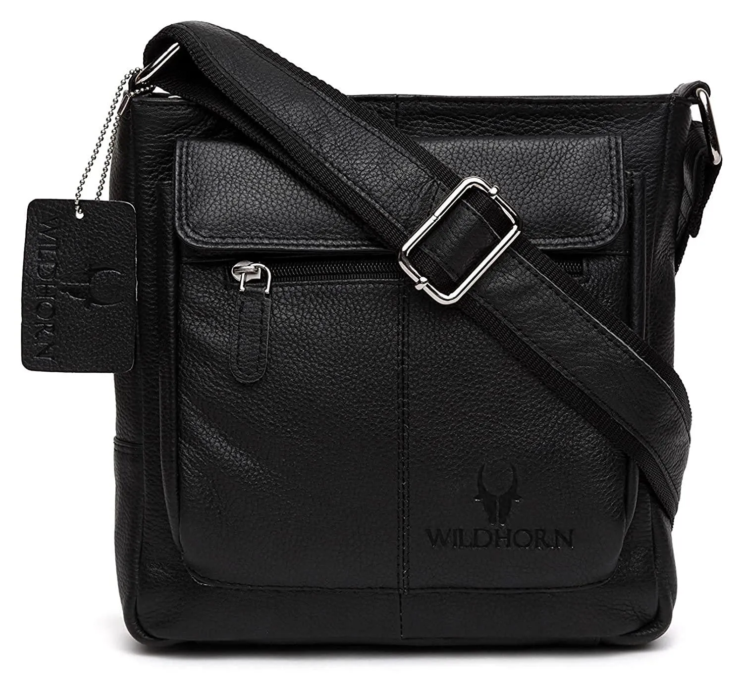WILDHORN Leather Sling Messenger Bag for Men. DIMENTION : L-8 inch W-3 inch H-9 inch