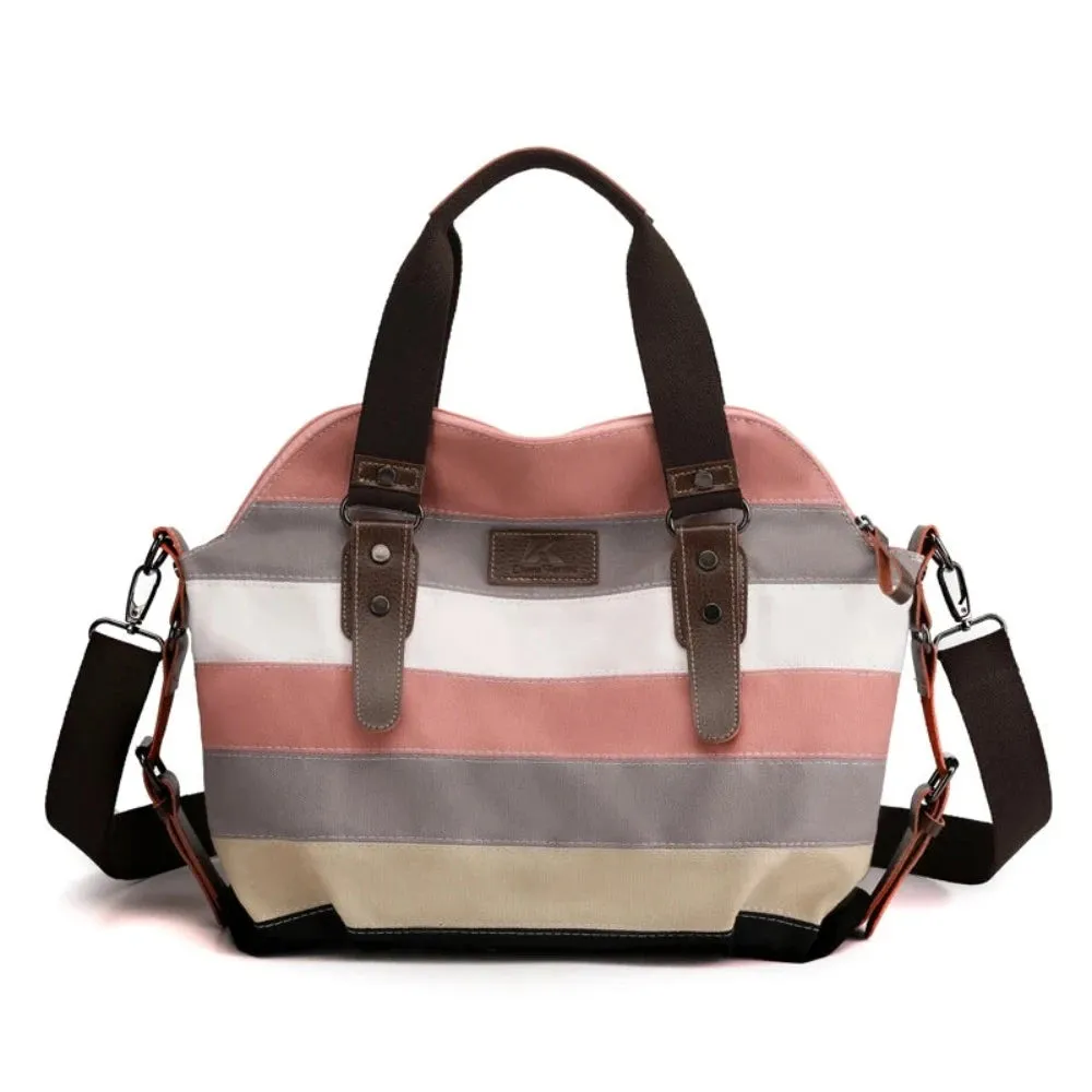 Women's Canvas Multi-Color Satchel Tote Travel Bag