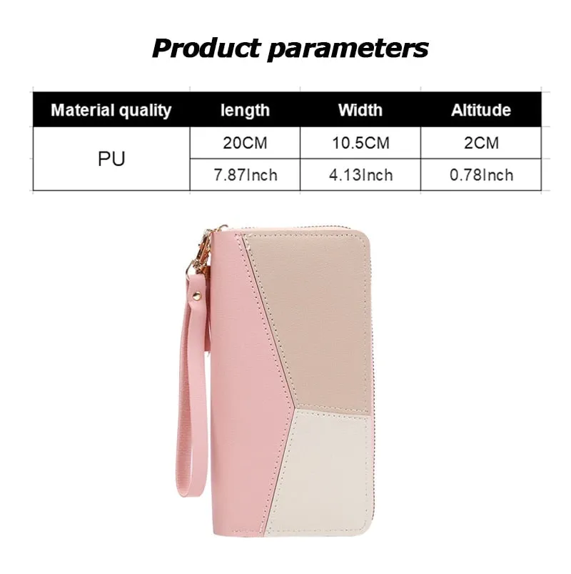 Womens Long Purses Handbags Coin Purse Cards Holder PU Leather Billfold Wallet